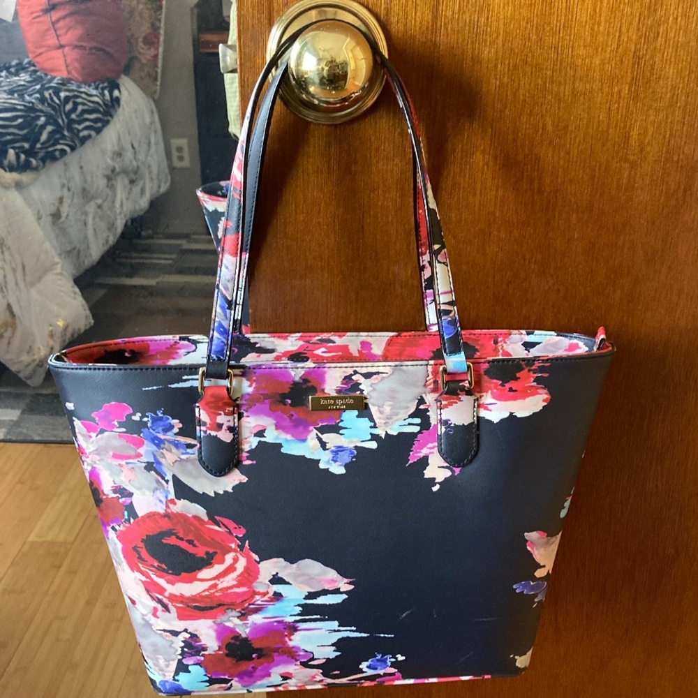 Kate Spade Blurry Floral Small Dally Laurel Way Tote Purse PRE OWNED
